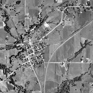 Beacon, Iowa aerial view during the 1950's.