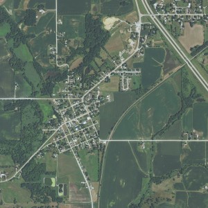 Beacon, Iowa aerial view during 2011.